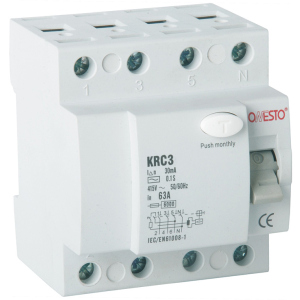 Дифференциальное реле ONESTO 3п+N 25А RCD 30mA тип AC (KRC3) (6990150204110) в Одессе