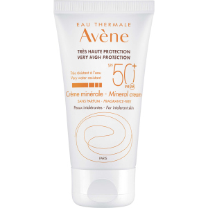 Сонцезахисний крем Avene SPF 50+ мінеральний для гіперчутливої ​​шкіри 50 мл (3282779355773) надійний