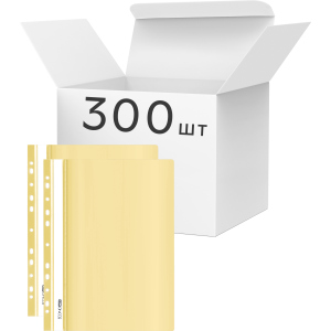 Упаковка папок-скоросшивателей Economix А4 с перфорацией, фактура "глянец" 120/160 мкм 300 шт Пастельно желтых (E31510-85) лучшая модель в Одессе
