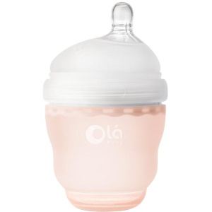 Дитяча силіконова антиколікова пляшечка Olababy GentleBottle Coral Помаранчевий 120 мл (80430) краща модель в Одесі