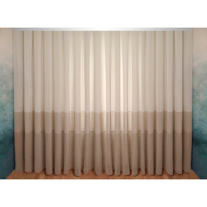 Тюль-штора Декор-Ін Щільний льон Сафарі зі смугою Бежево-пісочно-білий 245х600 (Vi 100966) (ROZ6400051184) надійний
