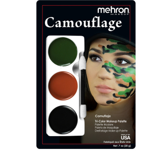 хорошая модель Набор кремового грима для образа Mehron Tri-Color Makeup Palette "Камуфляж" 17 г (403-CA) (764294503943)