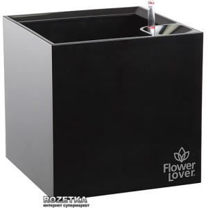 Розумний вазон Plastkon Flower Lover Cubico 21 x 21 x 21 см Чорний (8595096920506) ТОП в Одесі