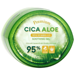 Гель для обличчя та тіла Missha Premium Cica Aloe Soothing Gel Заспокійливий з алое віра 300 мл (8809643505796) в Одесі