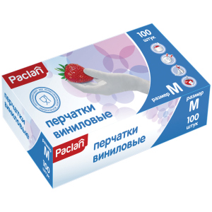 Перчатки виниловые Paclan M 100 шт (4610015980141) лучшая модель в Одессе