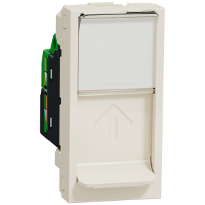 Розетка RJ45 1-модульна Schneider Electric Unica New Studio категорія 6 ​​UTP Бежева (NU341444) в Одесі