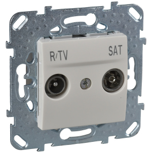 Розетка R/TV/SAT Schneider Electric Unica Бежевая (MGU5.454.25ZD)