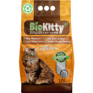 Наповнювач для котячого туалету BioKitty Super Premium White Бентонітовий комкуючий 8.4 кг (10 л)(8680659333531) в Одесі