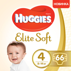 Подгузники Huggies Elite Soft 4 Mega 66 шт. (5029053546339) (5029053545301) ТОП в Одессе