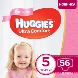 Підгузки Huggies Ultra Comfort 5 Mega для дівчаток 56 шт (5029053543642) в Одесі