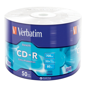 Verbatim CD-R 700 MB 52x Wrap 50 шт (43787) в Одесі