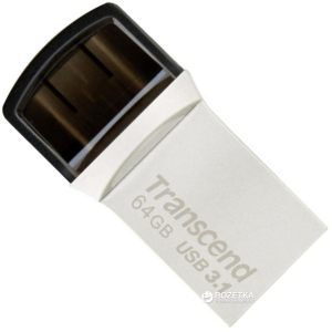 Transcend JetFlash 890 64GB USB 3.1 / Type-C Silver (TS64GJF890S) краща модель в Одесі