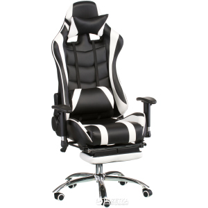 Кресло Special4You ExtremeRace with footrest Black/White (E4732) лучшая модель в Одессе