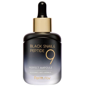 Сироватка для обличчя FarmStay Black Snail &amp; Peptide 9 Perfect Ampoule Омолоджувальна з чорним равликом та пептидами 35 мл (8809639172292) ТОП в Одесі