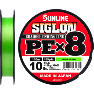 Шнур Sunline Siglon PE х8 150 м # 0.6/0.132 мм 4.5 кг Салатовый (16580963) в Одессе