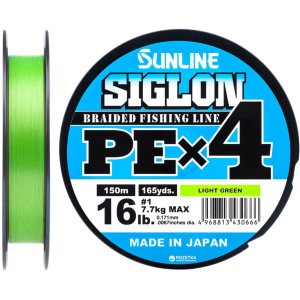Шнур Sunline Siglon PE х4 150 м # 1.0/0.171 мм 7.7 кг Салатовый (16580906) в Одессе