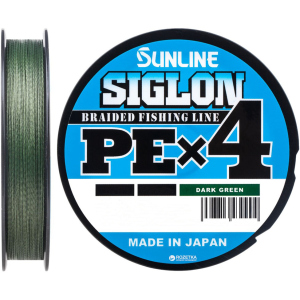 Шнур Sunline Siglon PE х4 150 м # 1.2/0.187 мм 9.2 кг Темно-зеленый (16580920)