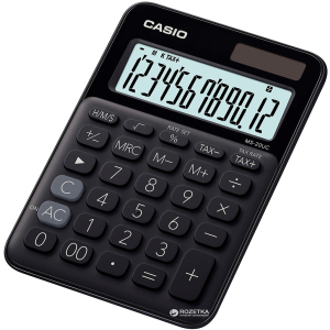 Калькулятор Casio 12 разрядный 105х149.5х22.8 (MS-20UC-BK-S-ES)