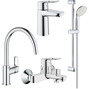 Набір змішувачів GROHE BauLoop 123225K + кухонний змішувач (23337000 + 32815000 + 31232001 + 27598001) в Одесі