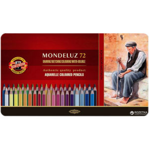 Карандаши цветные акварельные Koh-i-Noor Mondeluz 72 цвета в металлической упаковке (372707) лучшая модель в Одессе