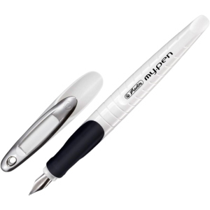 Ручка перова для правши Herlitz My.Pen White-Black Синя Білий корпус (10999738) ТОП в Одесі
