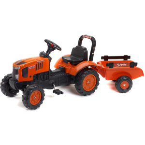 купить Детский трактор Falk Kubota на педалях с прицепом Оранжевый (2065AB) (3016202065126)