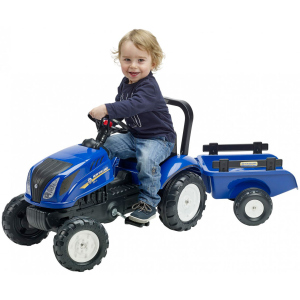 купити Дитячий трактор Falk New Holland 3080AB на педалях із причепом Синій (3080AB) (3016203080128)