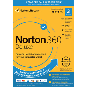 Антивирус Norton 360 Deluxe 25GB для 3 ПК на 1 год ESD-электронный ключ в конверте (21409592) ТОП в Одессе