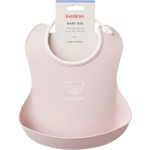 Слюнявчик м'який BabyBjorn Baby Bib Powder Pink Рожевий (46364) (7317680463647) краща модель в Одесі