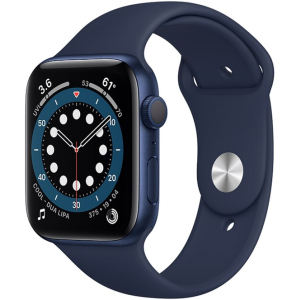 Смарт-часы Apple Watch Series 6 GPS 44mm Blue Aluminium Case with Deep Navy Sport Band (M00J3UL/A) рейтинг