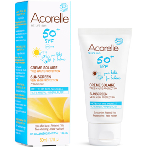Солнцезащитный крем для детей Acorelle SPF 50+ органический 50 мл (3700343046082)