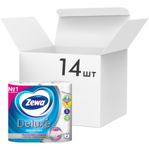 Упаковка туалетного паперу Zewa Deluxe тришарового без аромату 14 шт по 4 рулони (7322540313376) краща модель в Одесі
