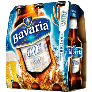 Упаковка пива Bavaria WIT безалкогольное светлое нефильтрованное 0% 0.33 л x 24 шт (8714800023573)