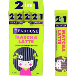 Матча латте Teahouse 2 в 1 в стиках 10 шт x 10 г (4820209840964) лучшая модель в Одессе