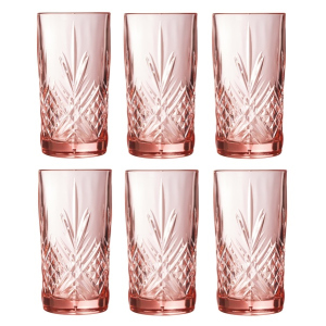Набір високих склянок Luminarc Зальцбург Pink 6 шт х 380 мл (P9166/1) ТОП в Одесі