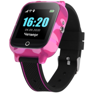 Дитячий телефон-годинник з GPS трекером GOGPS ME Т01 Pink-Black (T01RD) ТОП в Одесі