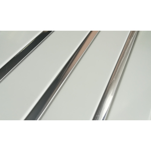 Реечный алюминиевый потолок Allux белый матовый - хром зеркальный комплект 90 см х 160 см