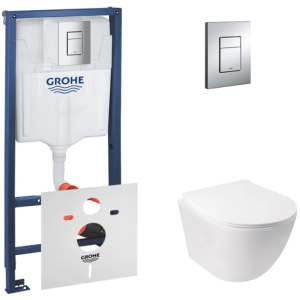 Інсталяція GROHE Rapid SL 38772001 + унітаз QTAP Jay QT07335176W із сидінням Soft Close дюропласт