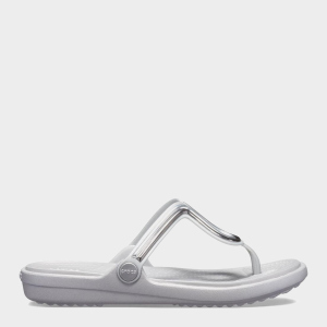 В'єтнамки Crocs Jibbitz Sanrah MetalBlock Flat Flip 205470-98Q-W7 37-38 23.8 см Сріблясті (191448322042) в Одесі