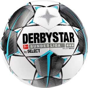 М'яч футбольний Select Derbystar MB BL Brillant Replica (147) №5 White-Black-Turquoise (4030793088677)