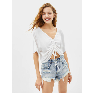 Блузка Bershka 00915494251 M Біла (ZP00915494251039) краща модель в Одесі