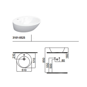 Умивальник IDEVIT 51 см Alfa 3101-0525 в Одесі