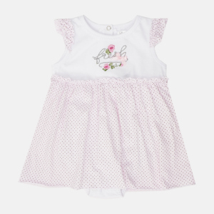 Боди-платье Garden Baby 19806-03 80 см Белый/Розовый горох (4821980603519)