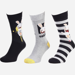 Шкарпетки Disney Lapins Cretins 93153362-1 40-46 3 пари Чорно-сірі (3349610011004)