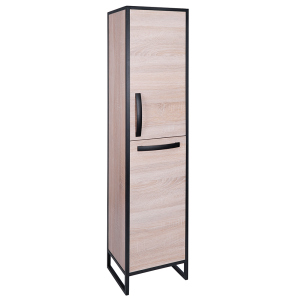 Пенал підлоговий Qtap Taurus 350х1750х300 Whitish oak з кошиком для білизни QT2475PN175KRWO