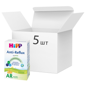 Упаковка дитячої сухої молочної суміші HiPP Anti-Reflux початкова 5 пачок по 300 г (9062300440420_9062300439462) ТОП в Одесі