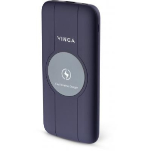 Батарея універсальна Vinga 10000 mAh Wireless QC3.0 PD soft touch purple надійний