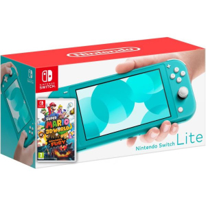 Nintendo Switch Lite Turquoise + Гра Super Mario 3D World + Bowser's Fury (російська версія) краща модель в Одесі