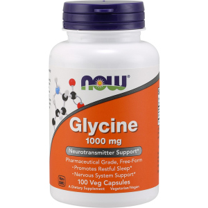 Аминокислота Now Foods Глицин 1000 мг 100 гелевых капсул (733739001078)
