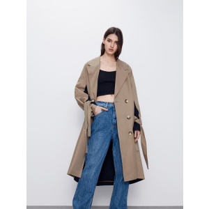 Тренч Zara 1255/262/75 S Бежевий з темно-синім (SZ01255262751026) ТОП в Одесі